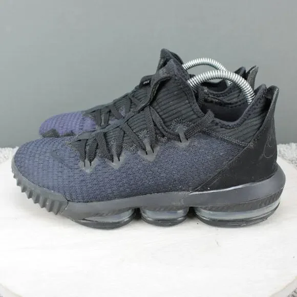 Nike LeBron 16 Low Basketball Shoes Mens 8.5 Black Blue Sneakers - Picture 5 of 9